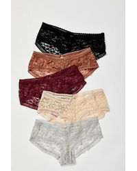 Intimately By Free People - Daisy Lace Low-rise Hipster 5-pack Knickers - Lyst