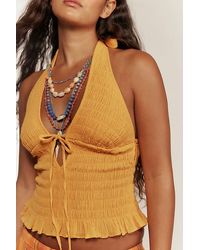 free-est - Khloe Smocked Halter Top By - Lyst