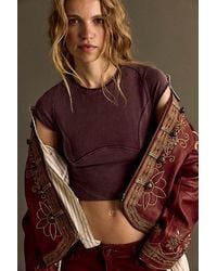 Free People - Protagonist Cropped Cap Sleeve Tee - Lyst