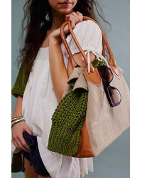 Free People - Lin And Leather Tote - Lyst