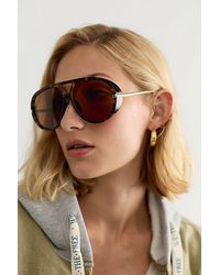 Free People - Sunday Afternoon Oversized Aviator Sunglasses - Lyst