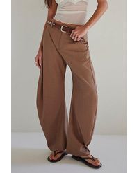 Free People - Spotlight Menswear Barrel Trousers - Lyst