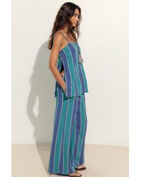 free-est - Sightseer Linen Striped Pant Set By - Lyst