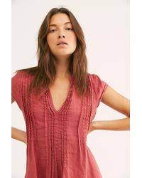 Free People River Linen Tunic By Cp Shades - Red