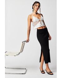 Free People - Golden Hour Midi Skirt At In Black, Size: Xs - Lyst