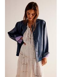 Free People - We The Free Wild Rose Vegan Leather Bomber Jacket At In Overboard, Size: Small - Lyst