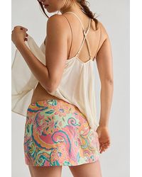 Free People - My Little Micro Mini Printed Skort - Lyst