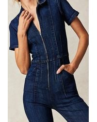 Free People - Jayde Flare Jumpsuit At Free People In Night Sky, Size: Xs - Lyst