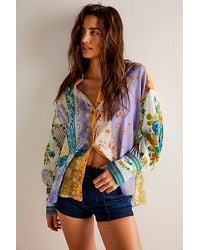 Free People - Flower Patch Top At Free People In Periwinkle, Size: Xs - Lyst