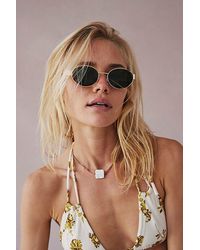 Free People - Little Secret Round Sunglasses At In Gold - Lyst