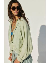 Free People - Royal Polarized Aviator Sunglasses At In Kale/tangerine - Lyst