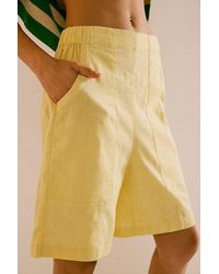 Free People - On Repeat Linen Shorts - Lyst