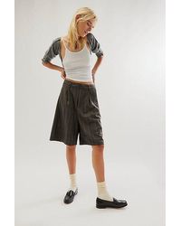 Free People - Something About You Trouser Shorts At In Charcoal Combo, Size: Us 0 - Lyst