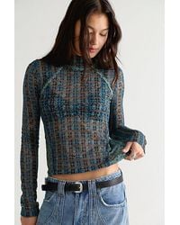 Free People - Lyric Sheer Lace Long Sleeve Turtleneck Top - Lyst