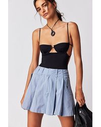 Free People - Pleats To Meet You Mini Skirt At In Falling Water, Size: Us 0 - Lyst