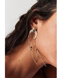 Free People - Rhiannon Stone Earrings At In Gold Brown Jasper - Lyst