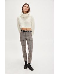 Free People - Slim-Fit Cropped Plaid Pants - Lyst