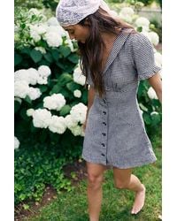 Free People - Corrine Button Down Mini Dress - Lyst
