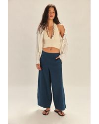 Free People - Demi Cotton-Linen Pants - Lyst