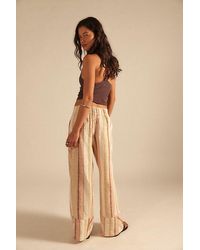 Free People - Day's End Linen Striped Pull-On Pants - Lyst