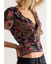 Free People - Myrtle Printed Wrap Top - Lyst