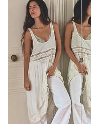 Intimately By Free People - Voile And Lace Midi Slip Dress By - Lyst