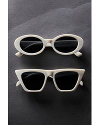 Free People - Lucy Polarized Cat Eye Sunglasses At In Snow Tort - Lyst