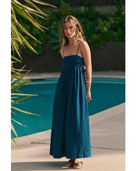 free-est - Sandshell Linen Halo Babydoll Midi Dress By - Lyst