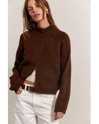 Free People - On It Zip-Up Cardigan - Lyst