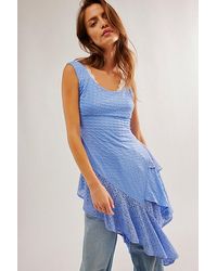 Free People - Sierra Off-the-shoulder Top At In Blue Heron, Size: Xs - Lyst
