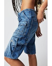 Free People - Reina Cargo Shorts At Free People In Waterfalls, Size: Xs - Lyst