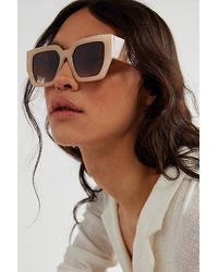 Free People - Bel Air Square Sunglasses At In Marshmallow - Lyst