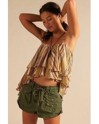 Free People - Waimea Slouchy Solid Shorts At In Kelp, Size: Large - Lyst