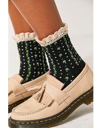 Free People - Rosebud Waffle Knit Ankle Socks At In Black - Lyst