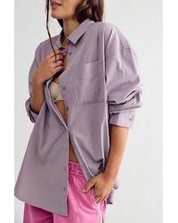 Free People - Lexi Poplin Button Down Shirt - Lyst