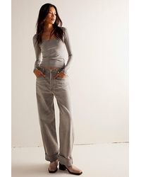 Citizens of Humanity - Ayla Baggy Cuffed Crop Jeans At Free People In Quartz Grey, Size: 27 - Lyst