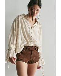 Free People - We The Free The Cool Kid Suede Micro Shorts - Lyst