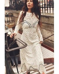 Free People - Sweet Hearts Midi At In Ivory Combo, Size: Xs - Lyst