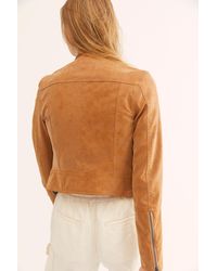 Pink Suede Moto Jacket Pink Fringe Western Vintage Boho Free People Leather S