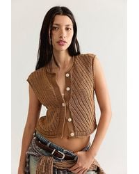 Free People - Drop Stitch Cotton Vest - Lyst