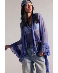 Free People - Full Sleeve Frill Top - Lyst