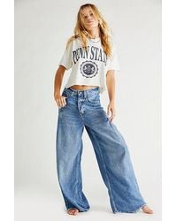 Free People - Old West Slouchy Jeans At Free People In Canyon Blue, Size: 24 - Lyst