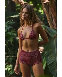Rhythm - Terry High-Waisted Boyshort Bikini Bottoms - Lyst