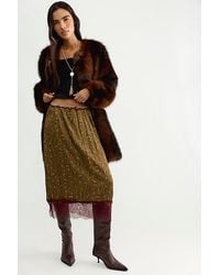 Free People - Piper Crinkle Column Midi Skirt - Lyst