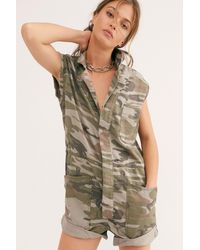 Free People Safari Bandit Playsuit By Oneteaspoon - Green