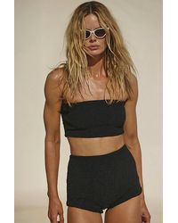 Aila Blue - Pica High-Waisted Boyshort Bikini Bottoms - Lyst
