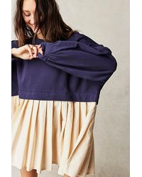 Free People - Eleanor Sweatshirt At In Tempest Combo, Size: Xs - Lyst