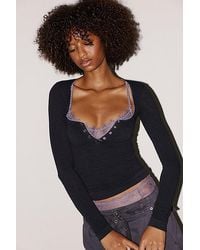 Intimately By Free People - Sweet Point Seamless Long Sleeve Henley By - Lyst