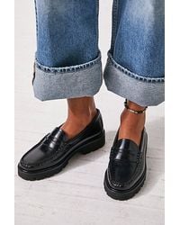 G.H. Bass & Co. - G. H. Bass Whitney Super Lug Loafers At Free People In Black, Size: Us 6.5 - Lyst