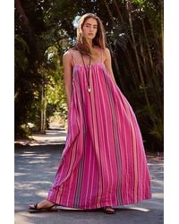 free-est - Marisol Striped Maxi Dress By - Lyst